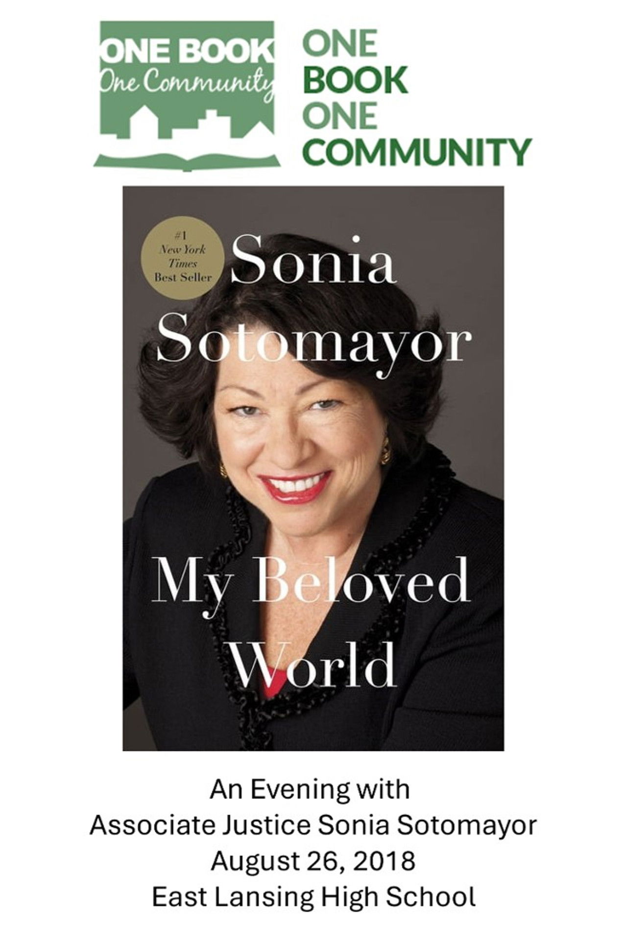 My Beloved World - An Evening with Associate Justice Sonia Sotomayor Backdrop
