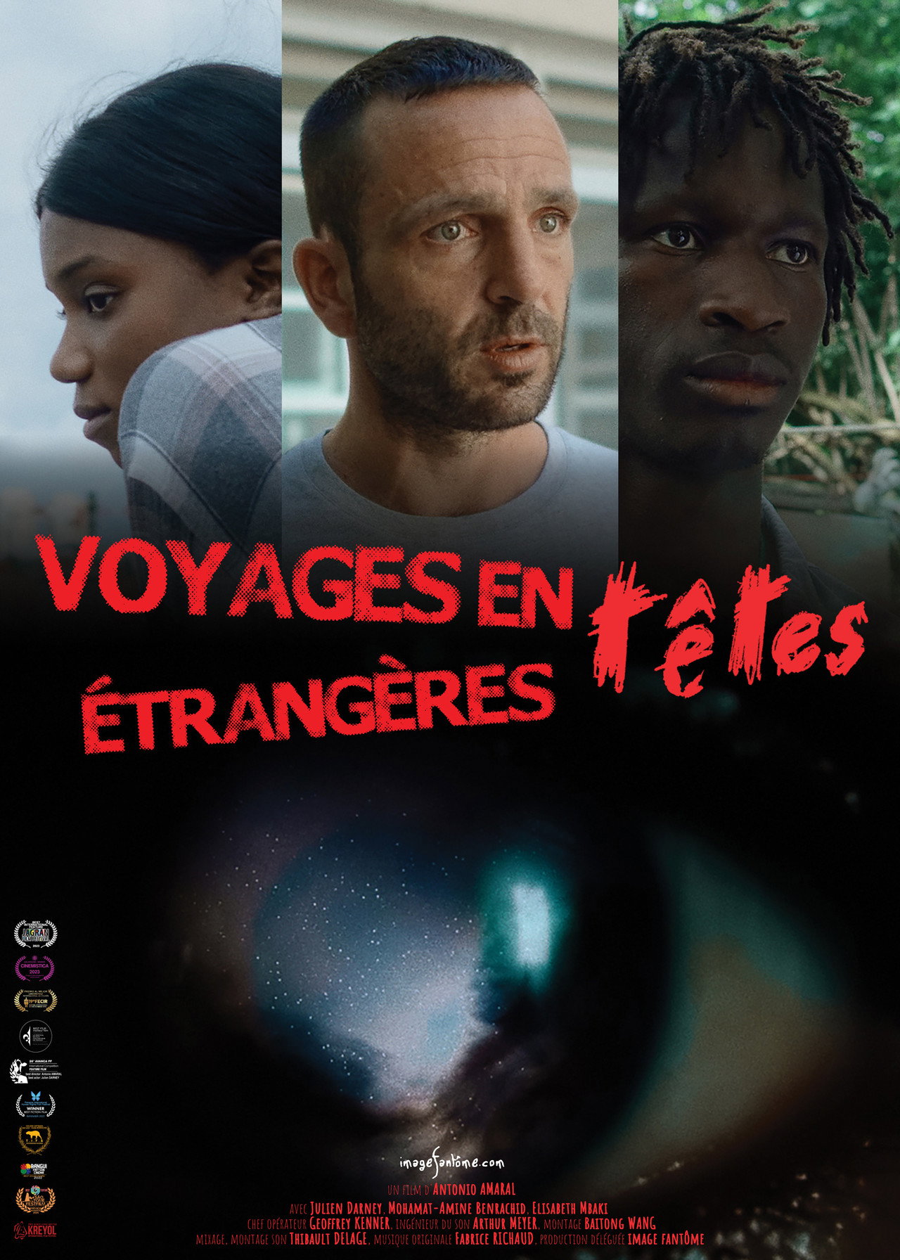 Voyages en têtes étrangères filmaffisch