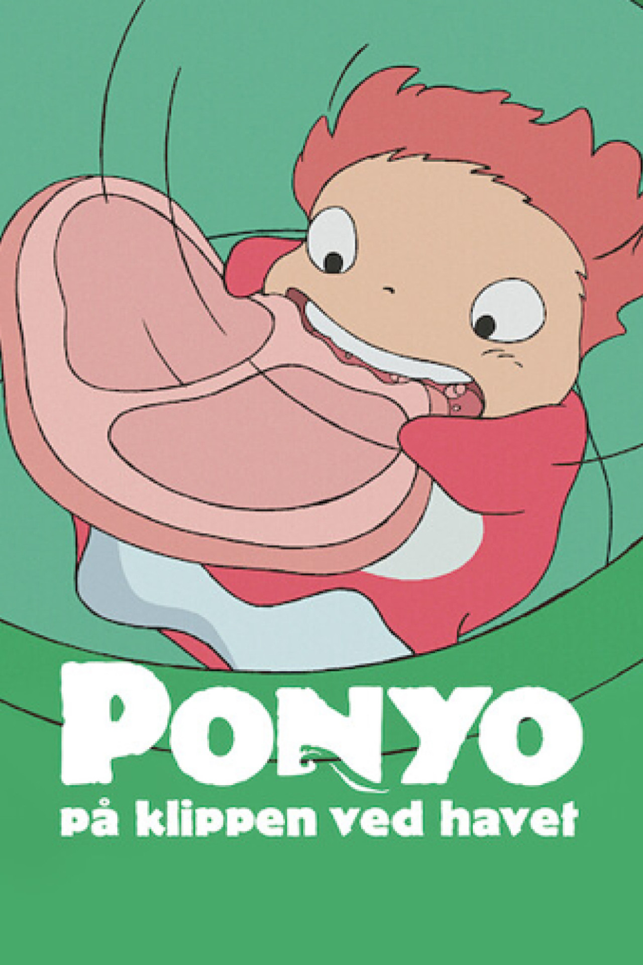 Ponyo på klippen ved havet