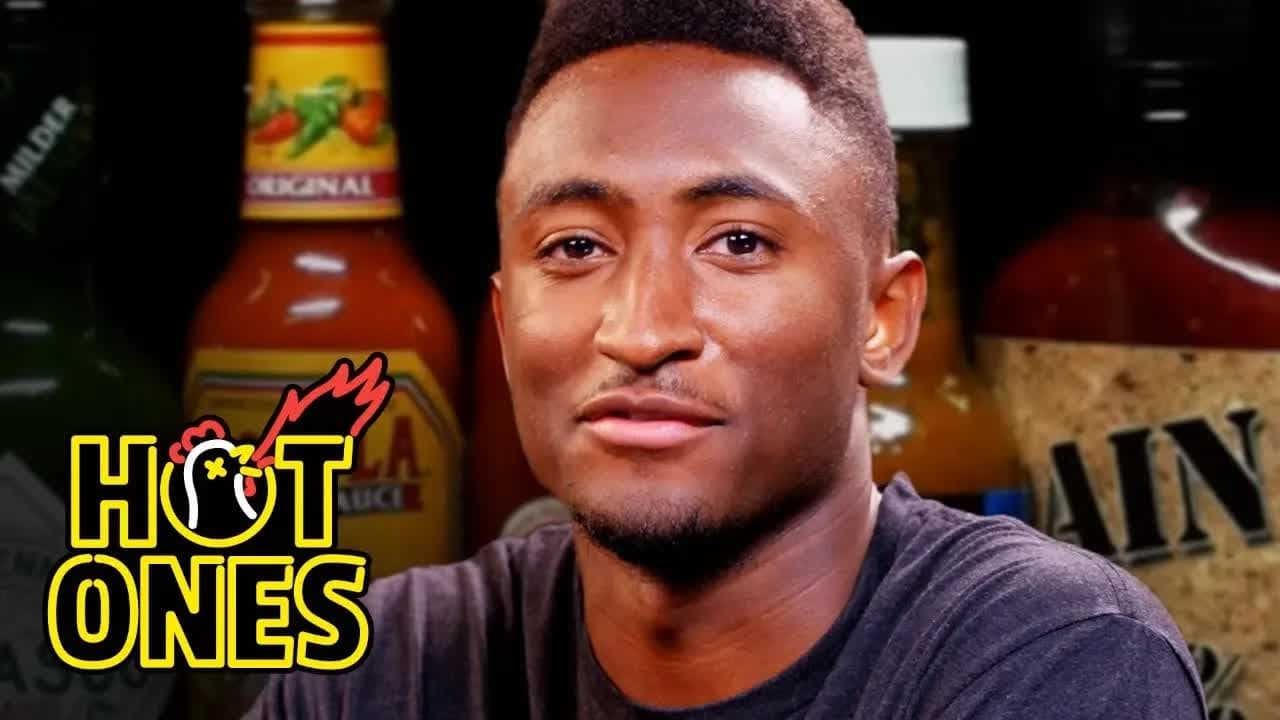 Hot Ones - Season 6 Episode 3 : Marques Brownlee Ranks Hot Sauce Labels While Eating Spicy Wings
