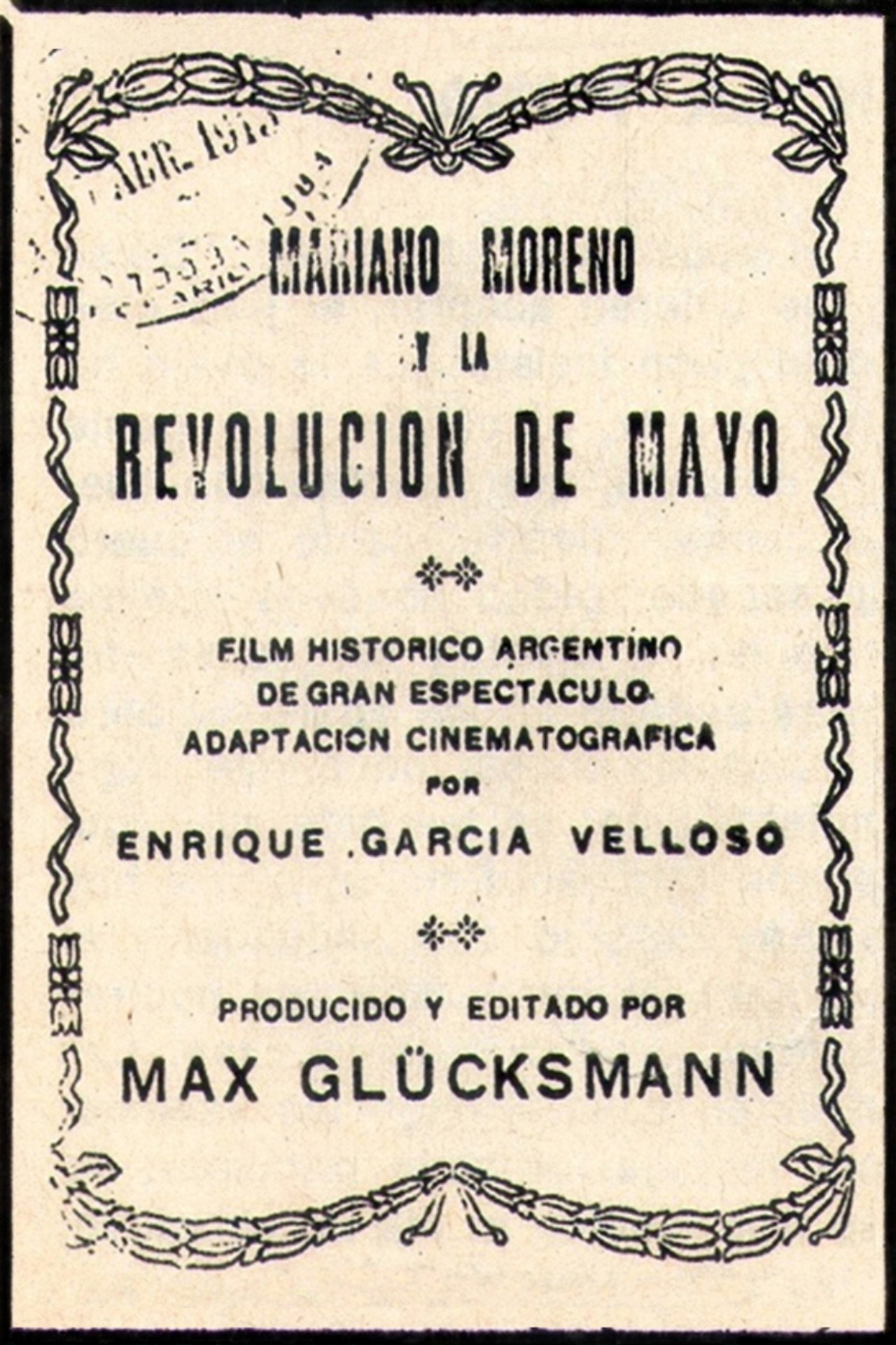 Mariano Moreno y la Revolución de Mayo filmaffisch