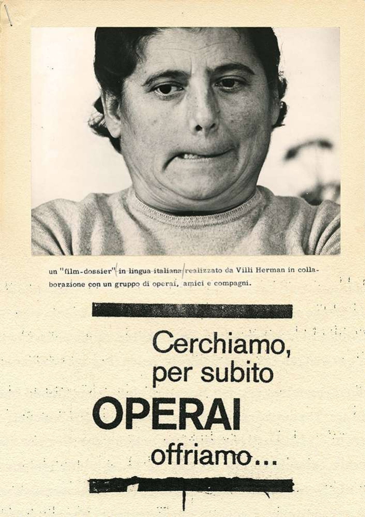 Cerchiamo per subito operai, offriamo... filmaffisch