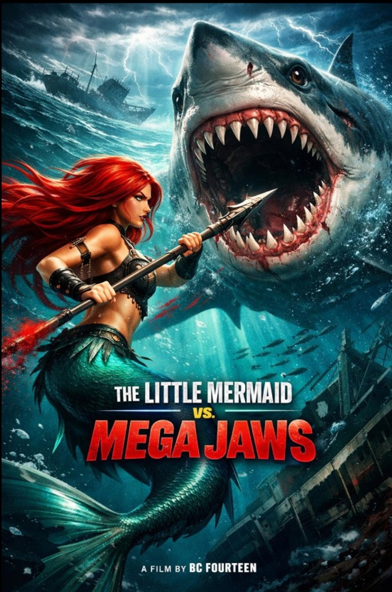The Little Mermaid vs. Mega Jaws