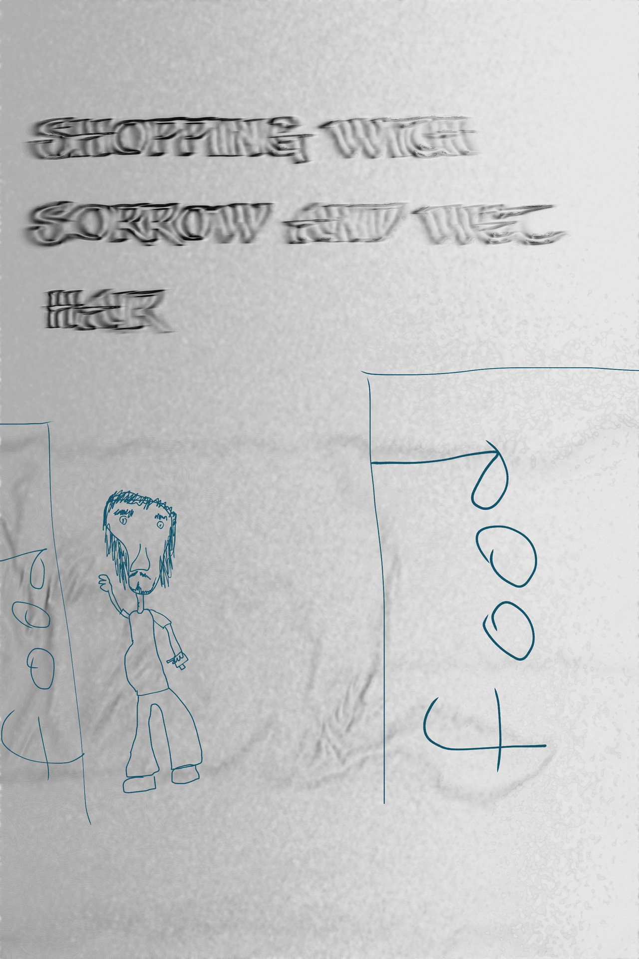 Shopping with sorrow and wet hair Backdrop