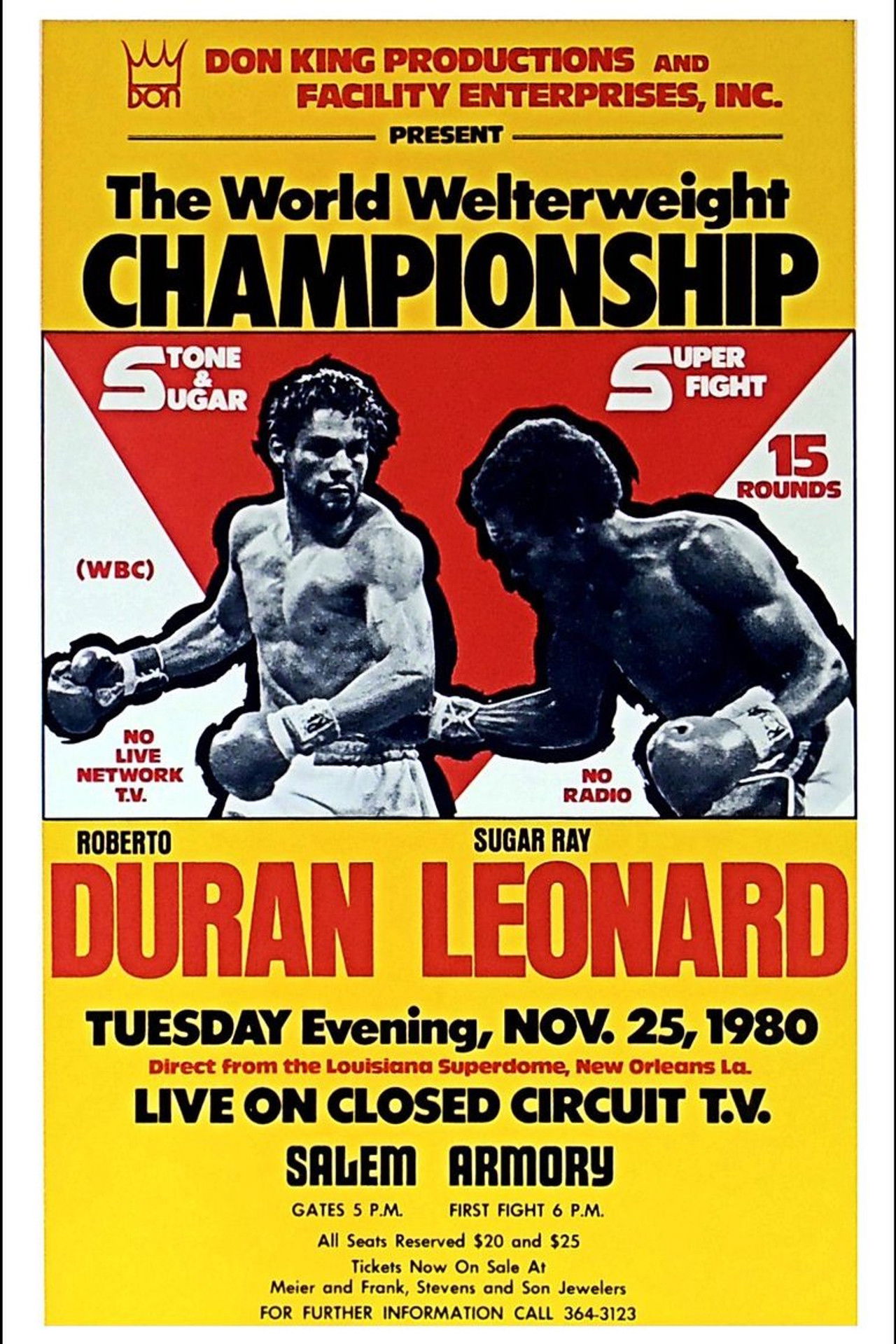 Roberto Duran vs. Sugar Ray Leonard II Backdrop