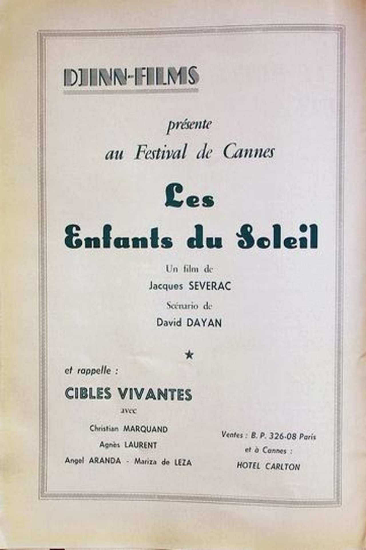 Les enfants du soleil poster