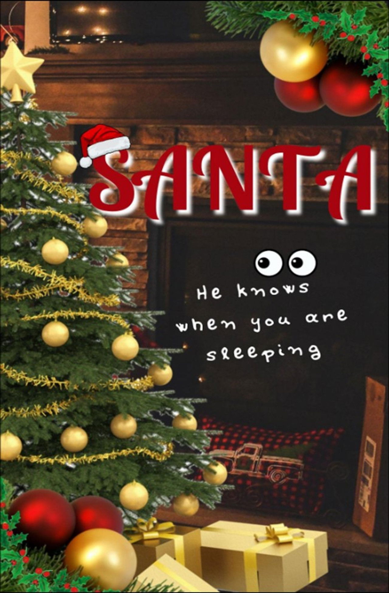 Santa: He knows when you are sleeping Backdrop