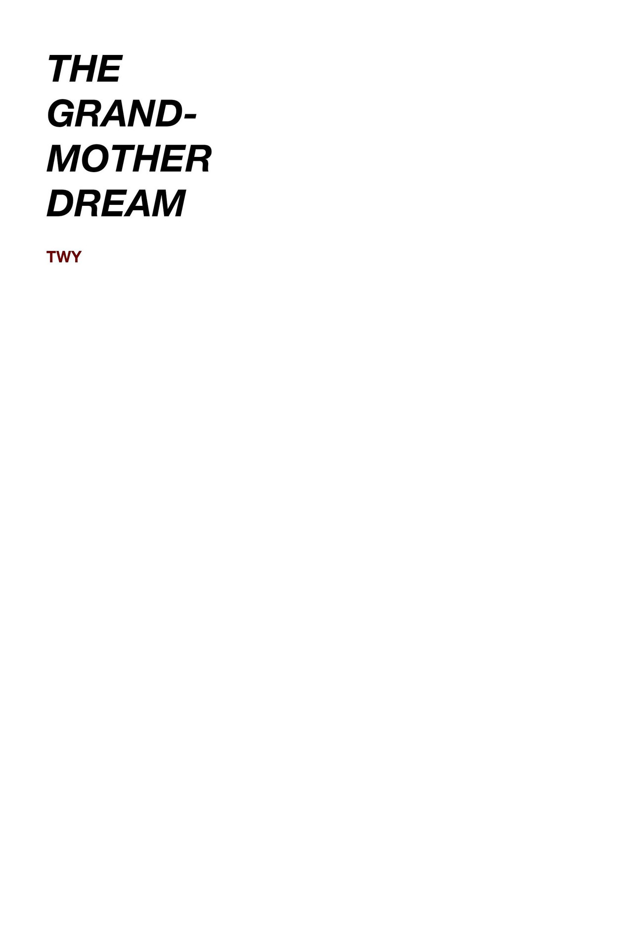 The Grandmother Dream filmaffisch