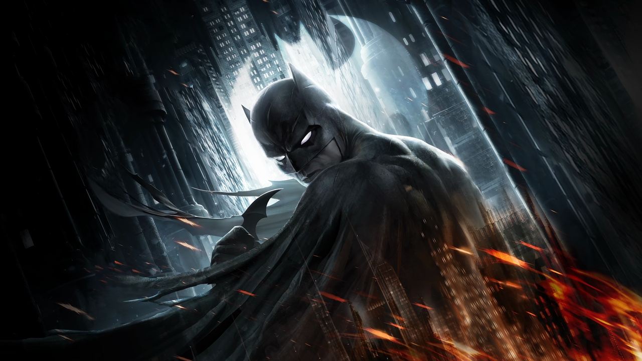 Scen från Batman: The Dark Knight Returns