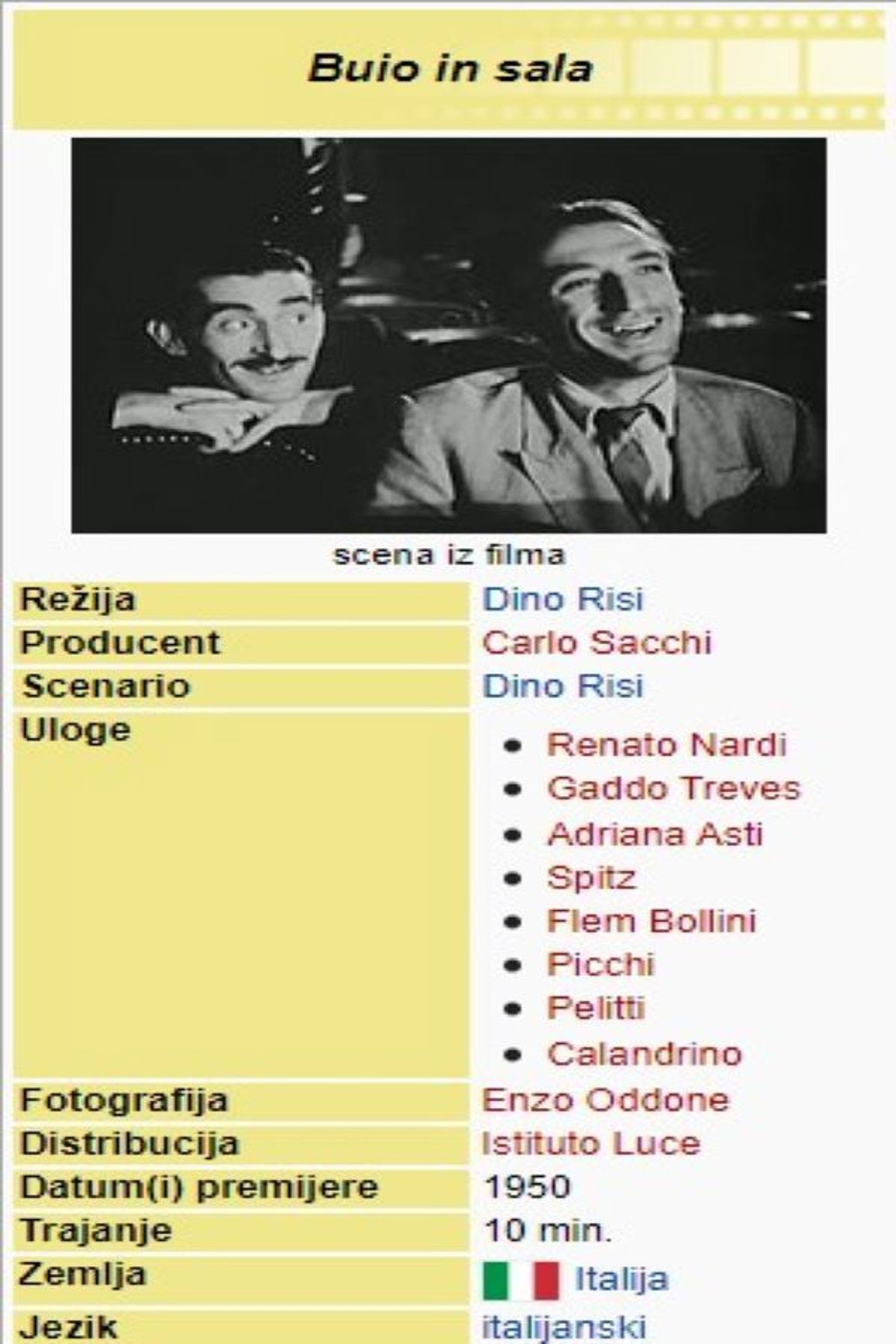 Buio in sala