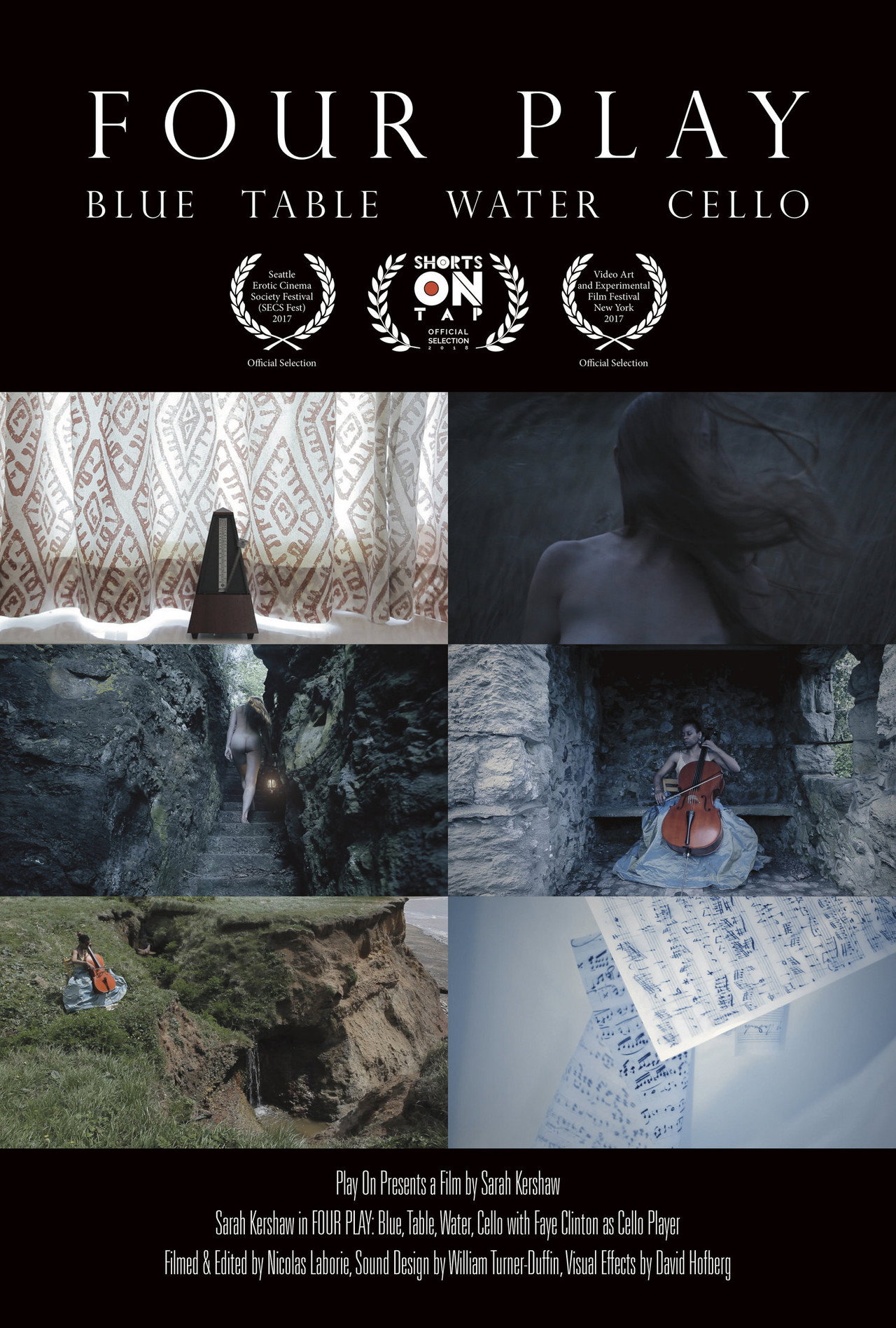 Four Play - Blue, Table, Water, Cello filmaffisch