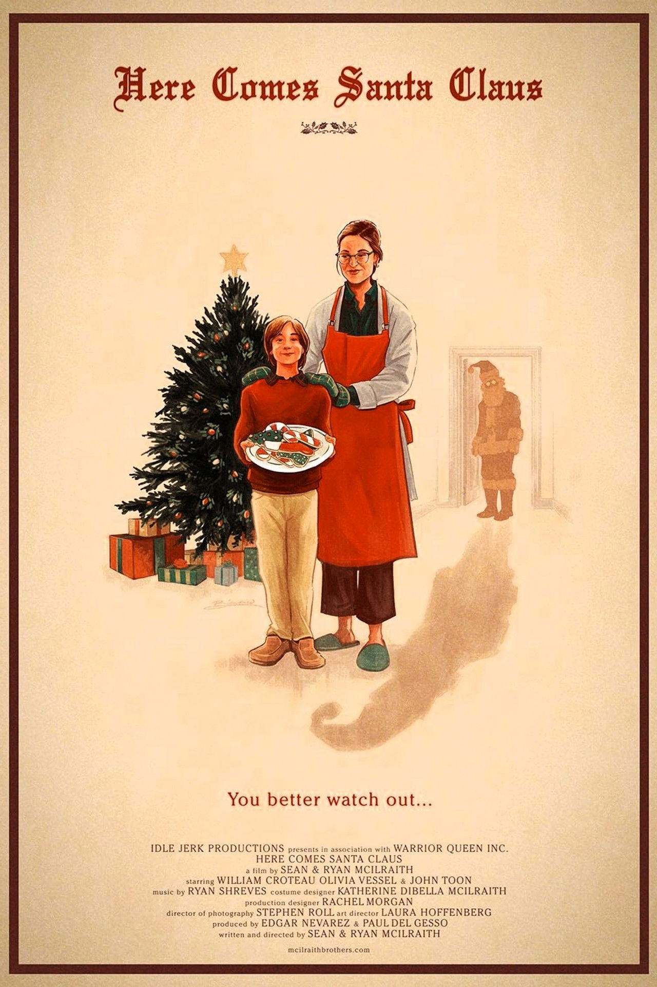 Here Comes Santa Claus Backdrop