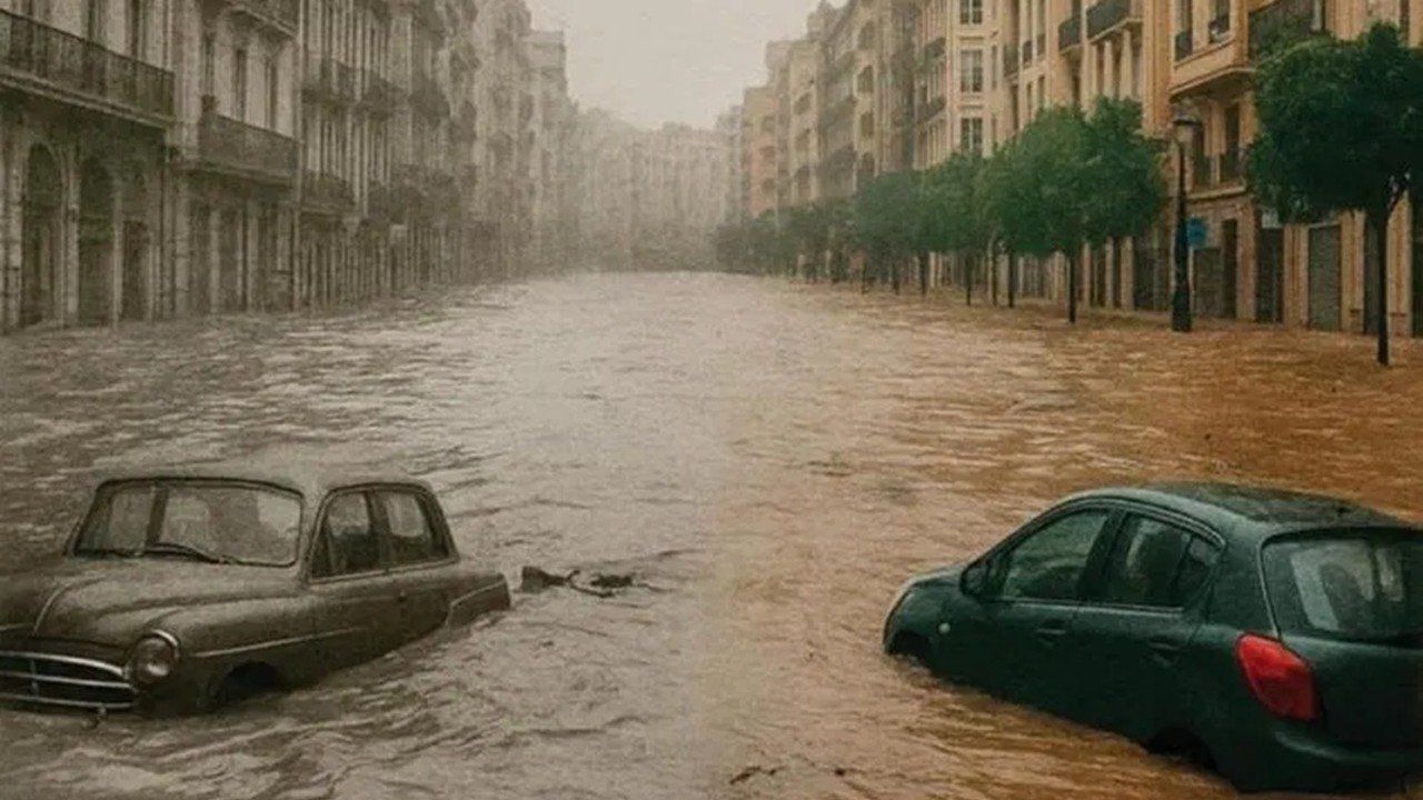 Ujërat përmbytëse backdrop