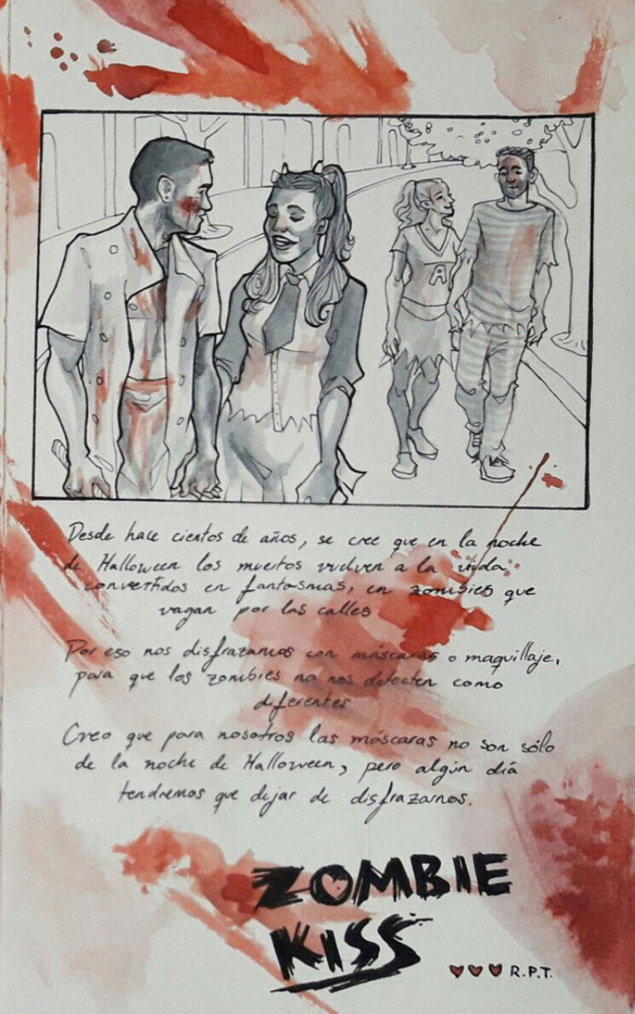 Zombie Kiss Backdrop