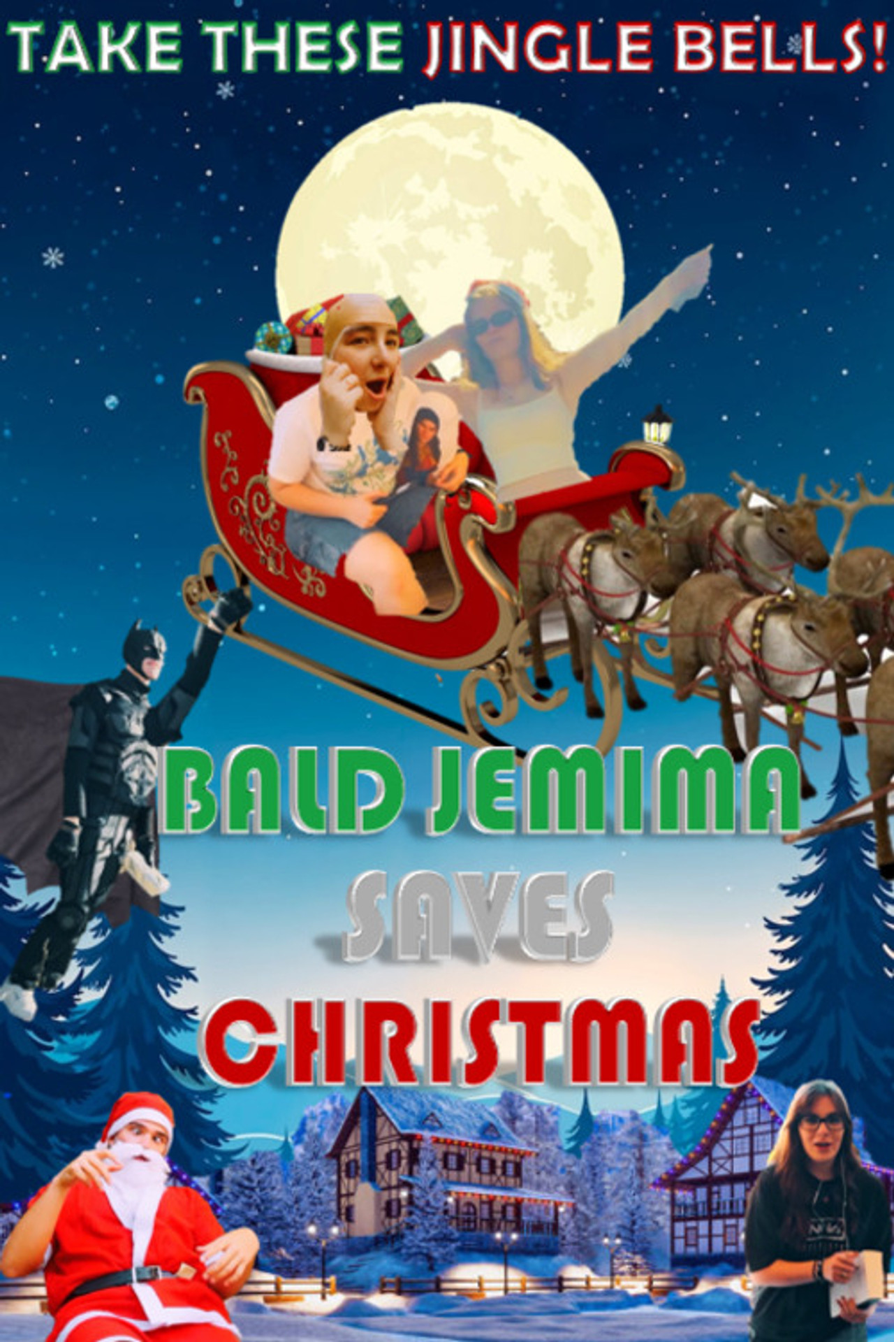 Bald Jemima Saves Christmas Backdrop