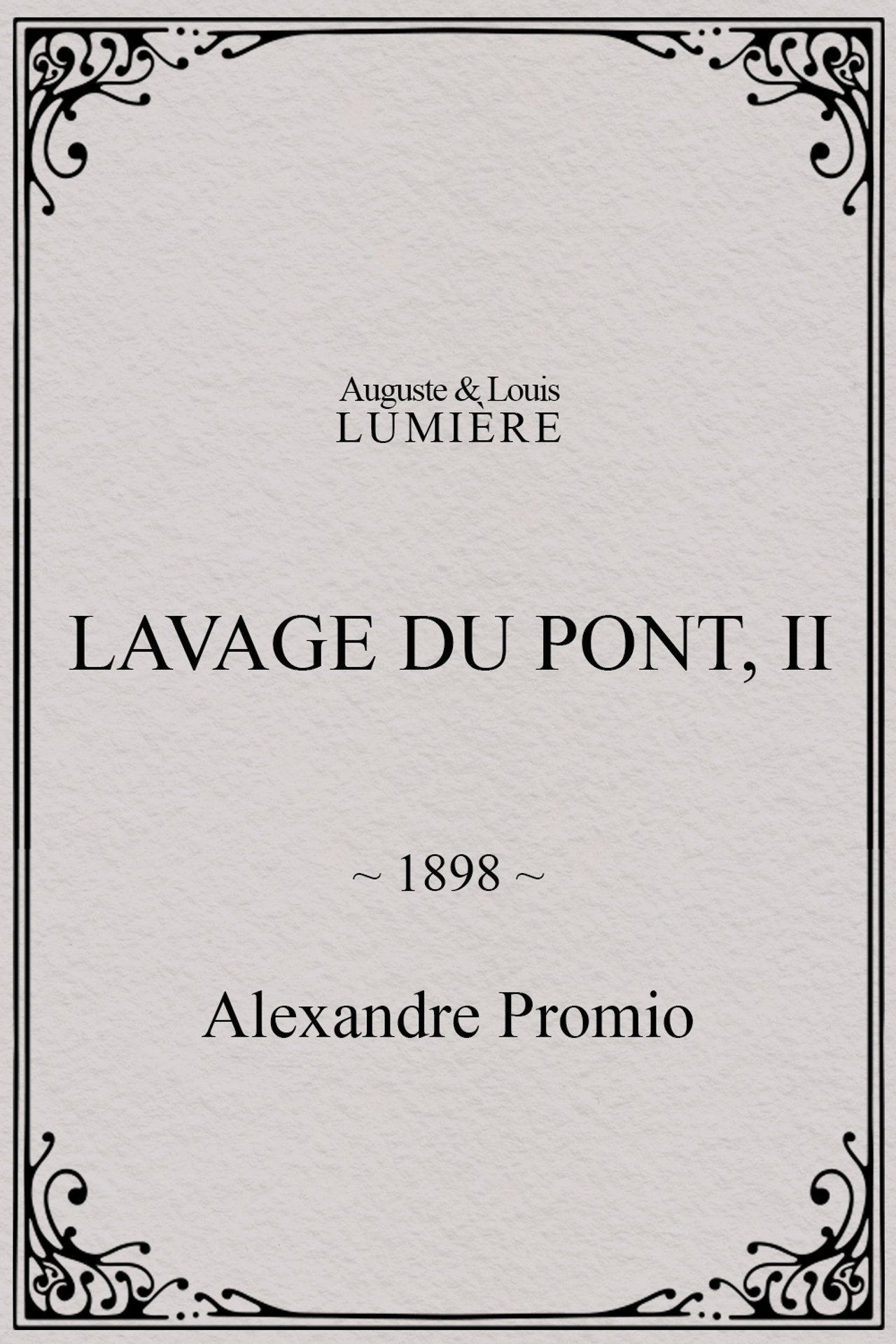 Lavage du pont, II