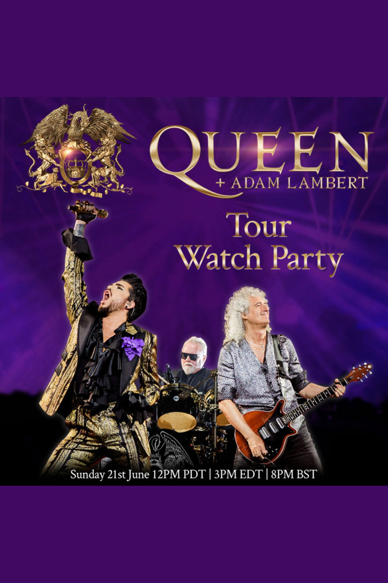 Queen + Adam Lambert: Tour Watch Party Backdrop
