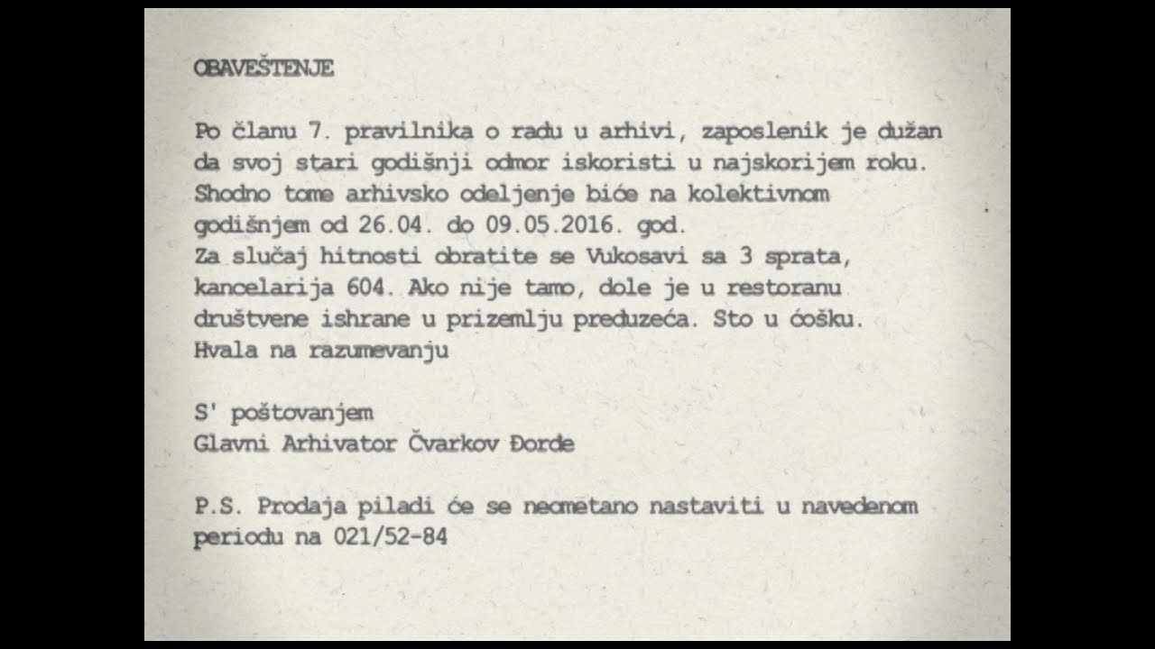 Government Job - Season 0 Episode 22 : Obaveštenje