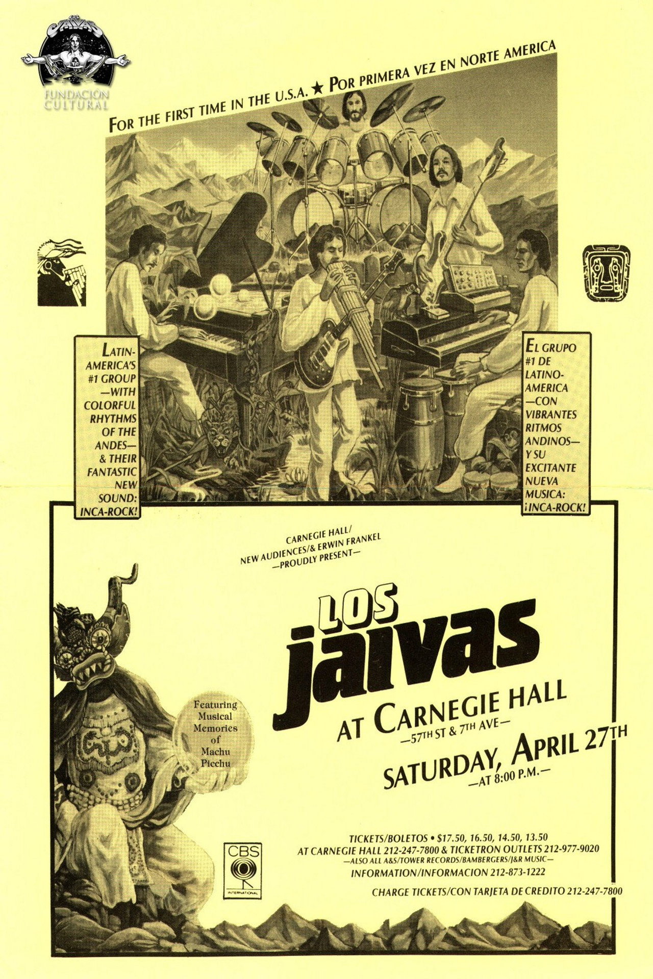 Los Jaivas en Nueva York, Abril 1985 filmaffisch