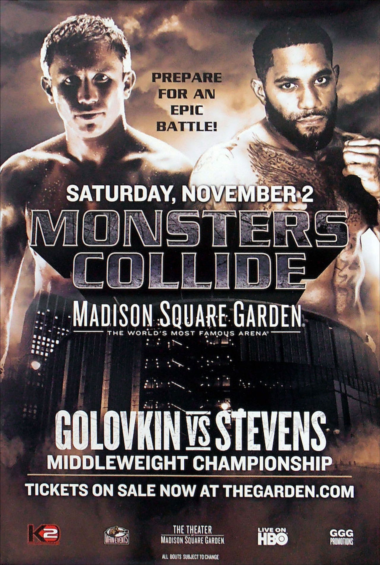 Gennady Golovkin vs. Curtis Stevens Backdrop