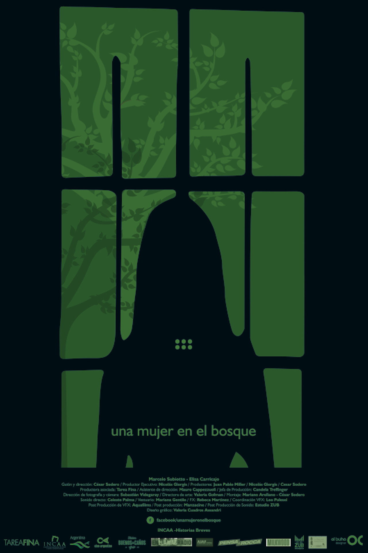 Una mujer en el bosque Backdrop