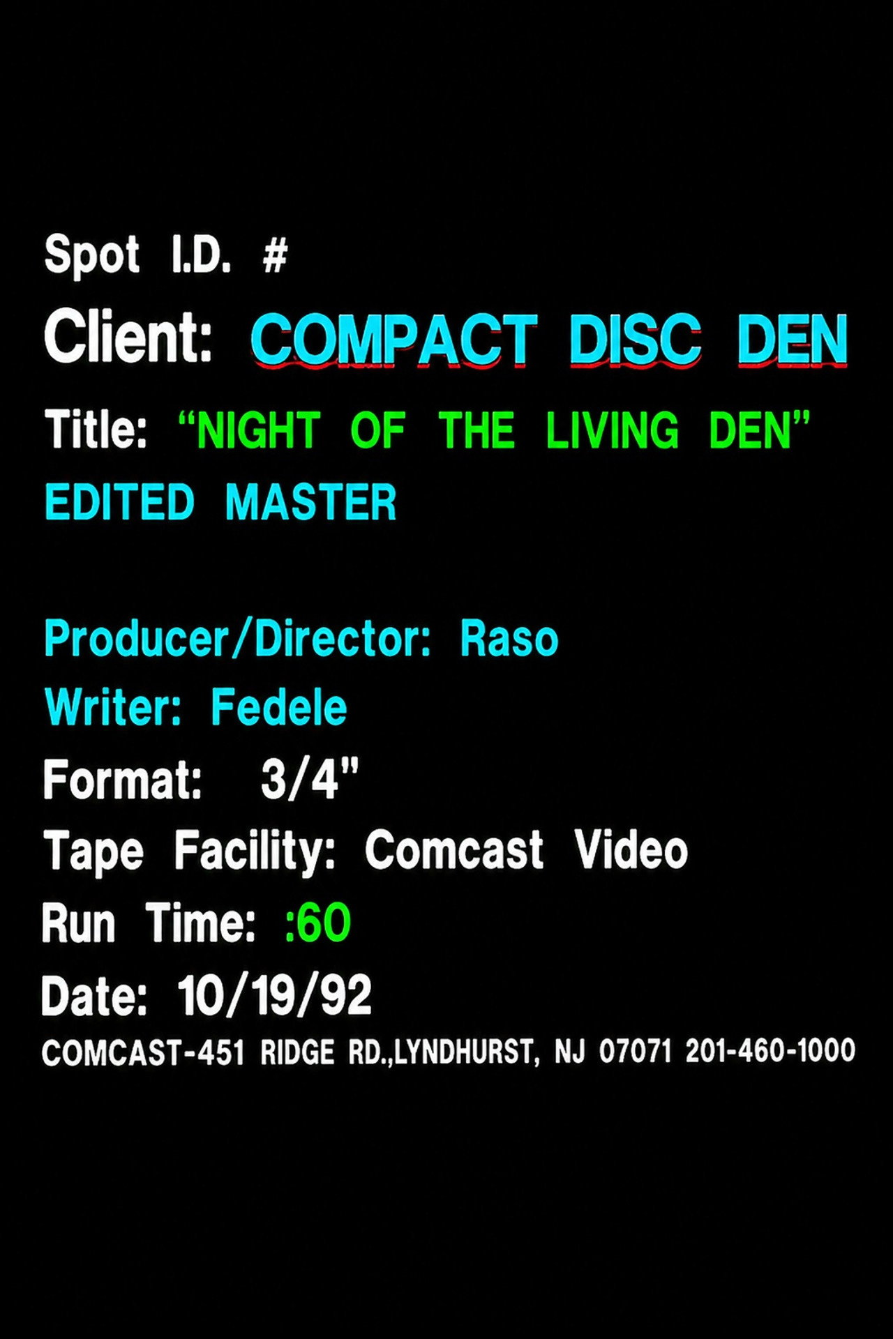 Night of the Living Den filmaffisch