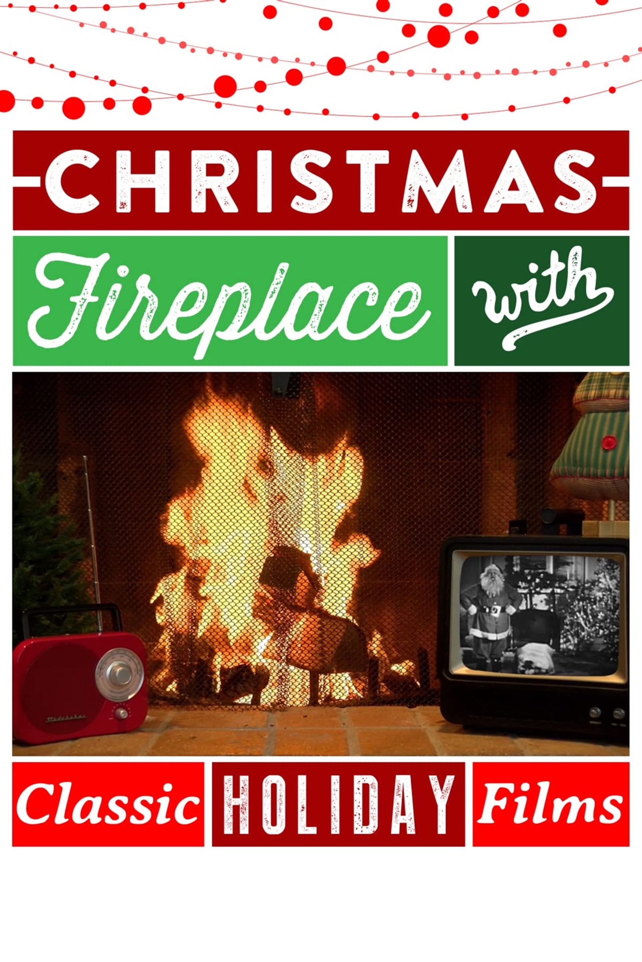 Christmas Fireplace: Yule Log With Classic Holiday Films! Backdrop