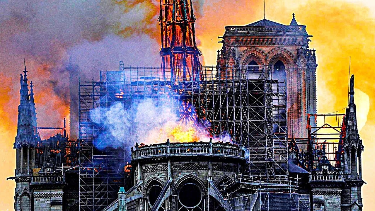 Notre-Dame on Fire background