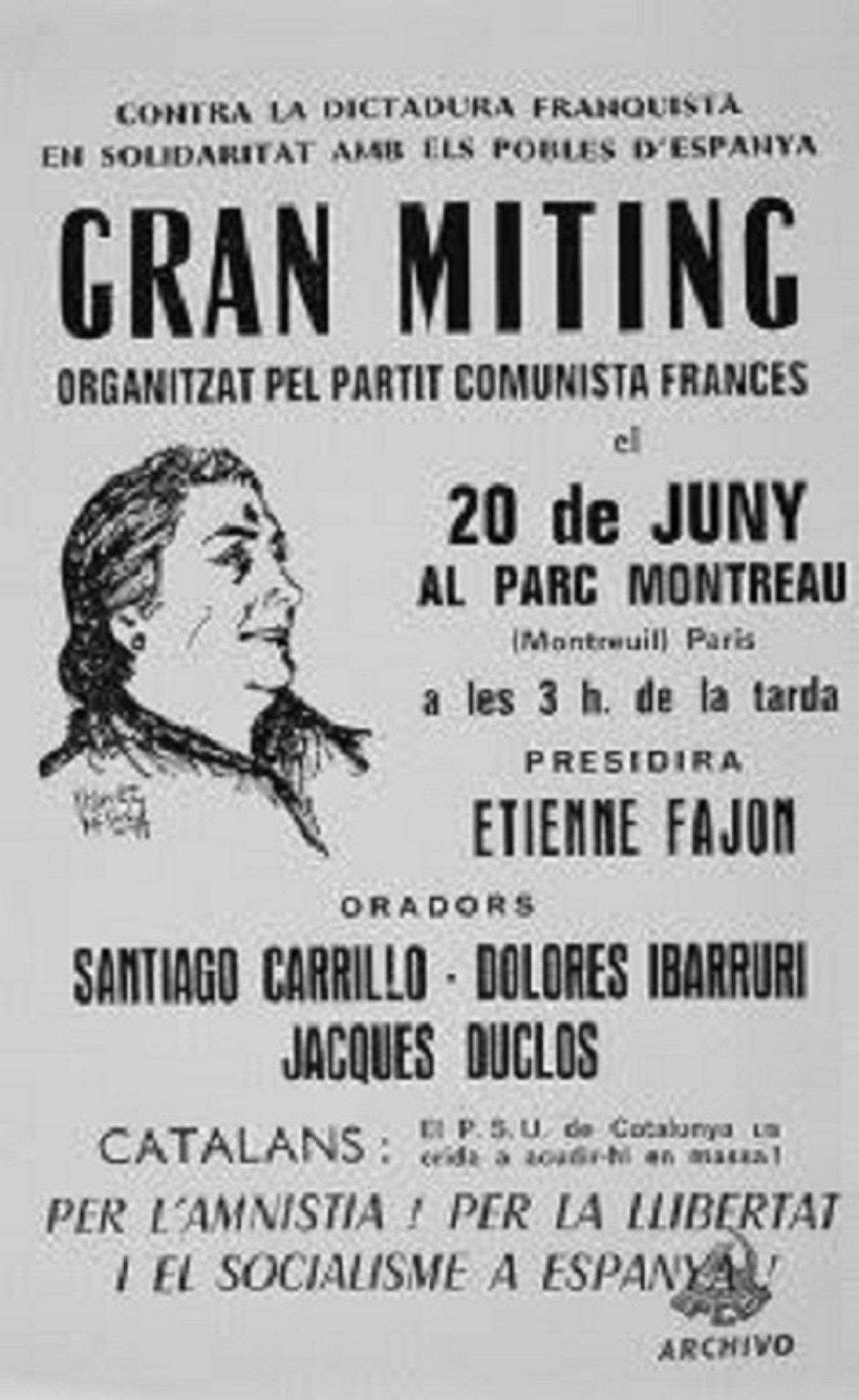 París, 20 de juny de 1971. Miting á Montreuil filmaffisch