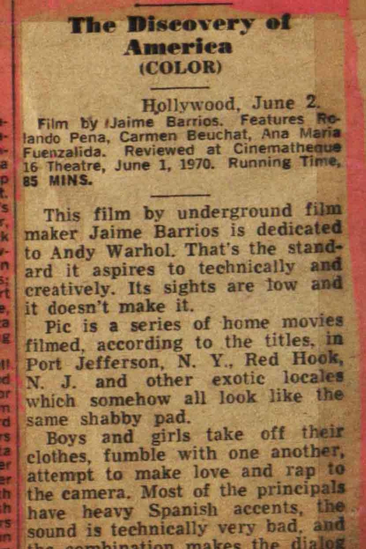 The Discovery of America Backdrop