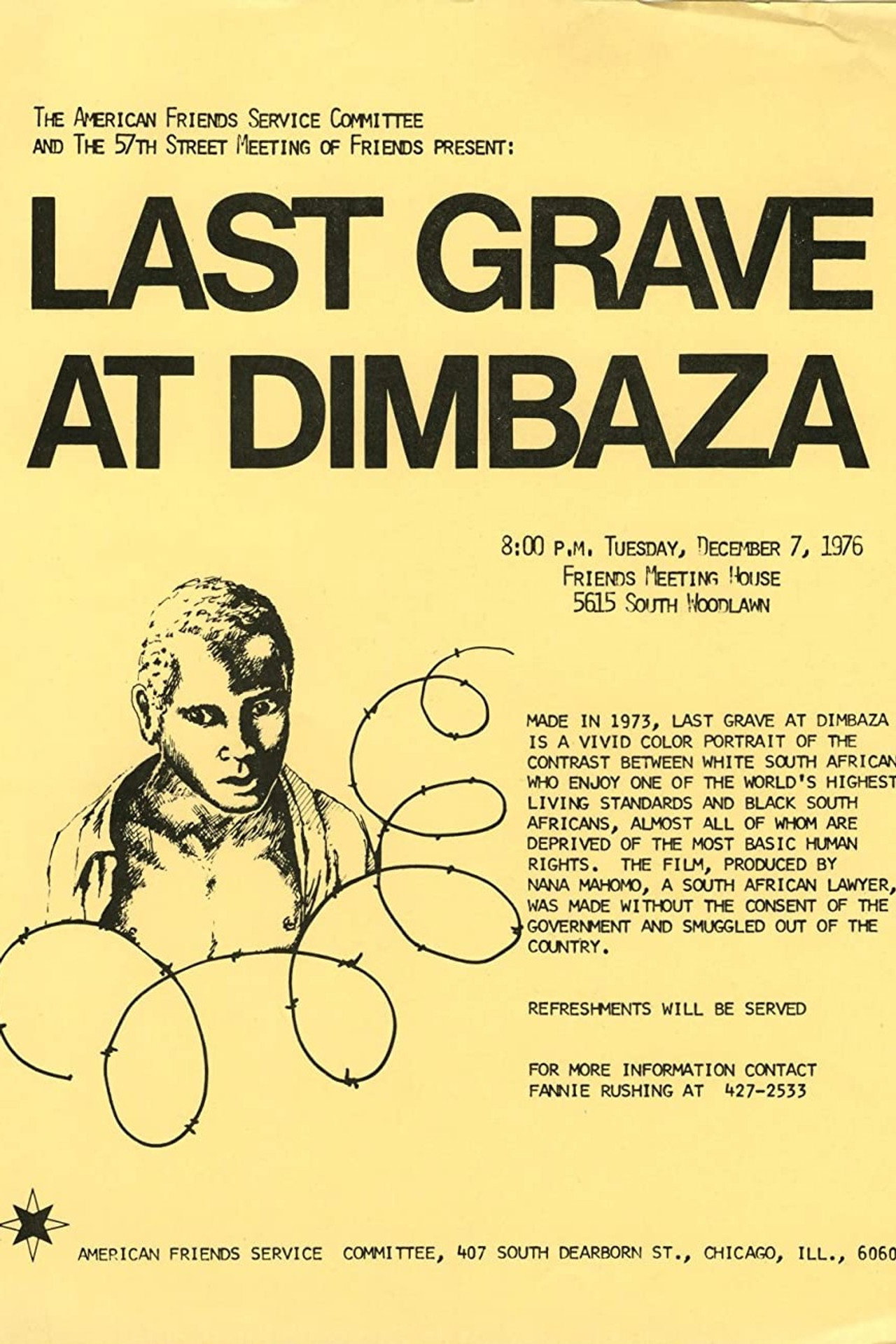 The Last Grave at Dimbaza filmaffisch