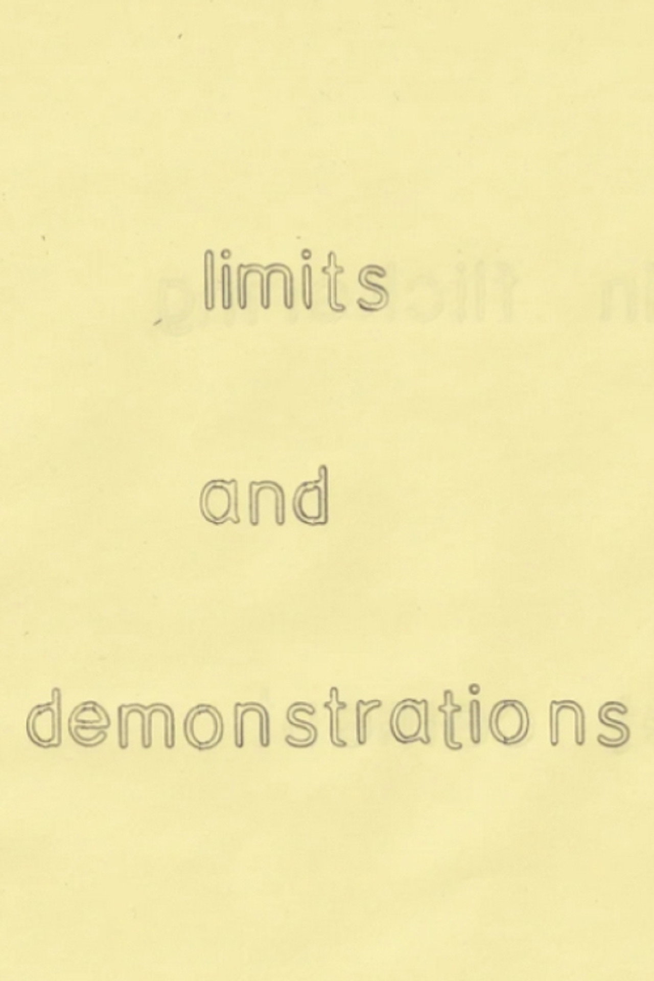 Limits and Demonstrations