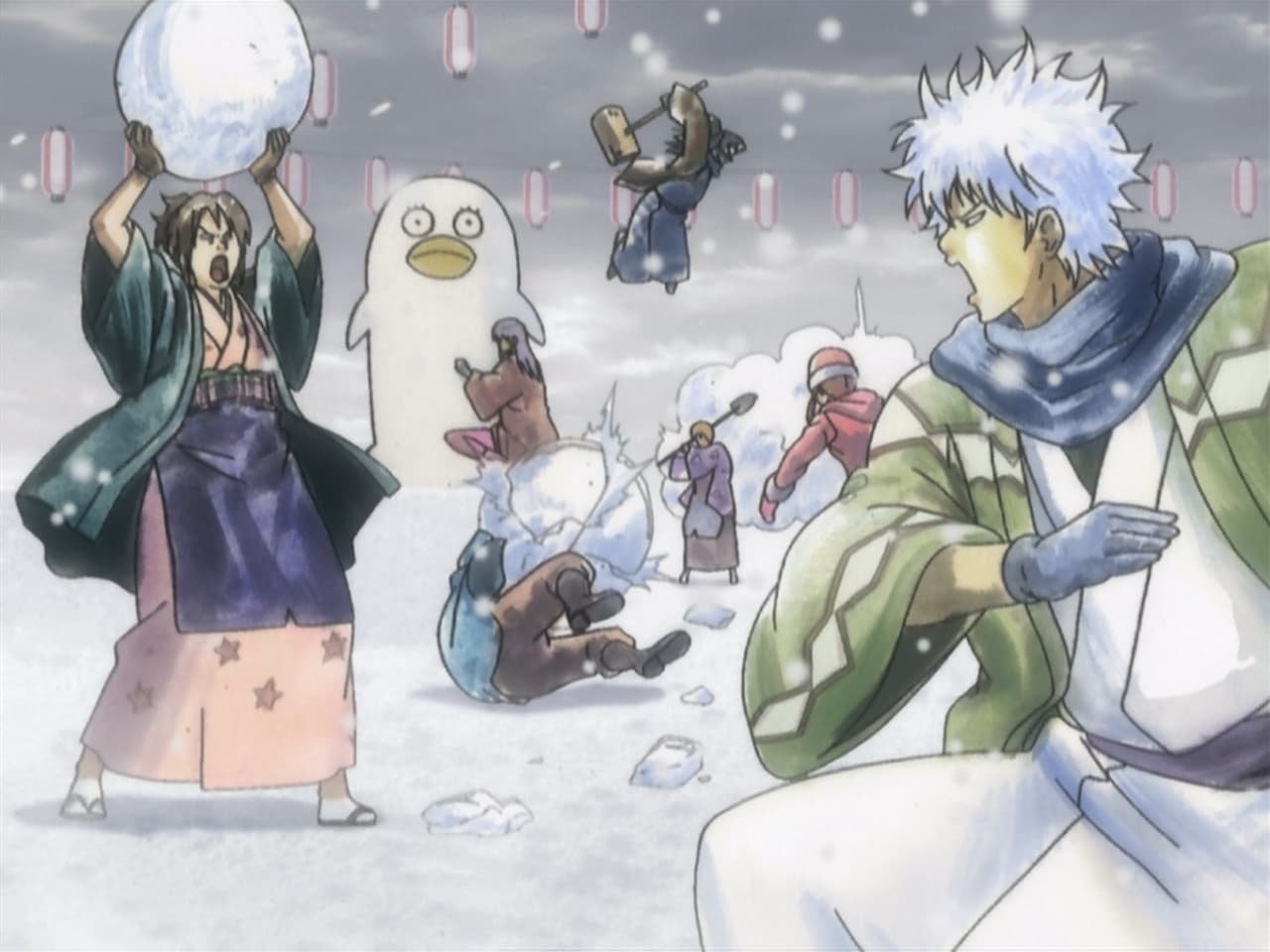 Gintama - Season 1 Episode 38 : Only Children Play in the Snow / Eating Ice Cream In Winter Is Awesome