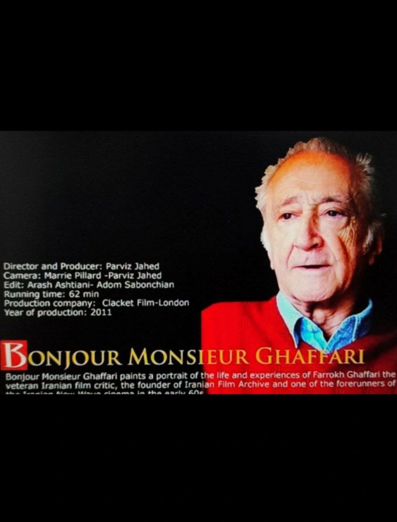 Bonjour Monsieur Ghaffari filmaffisch