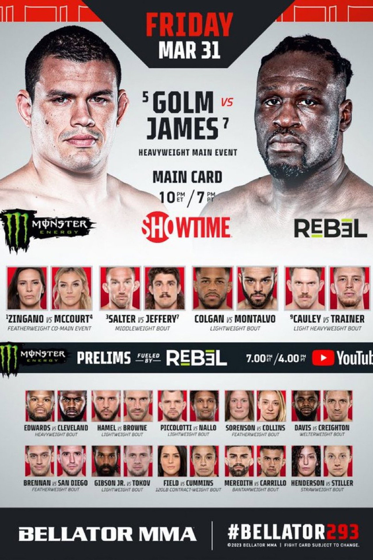 Bellator 293: Golm vs. James filmaffisch