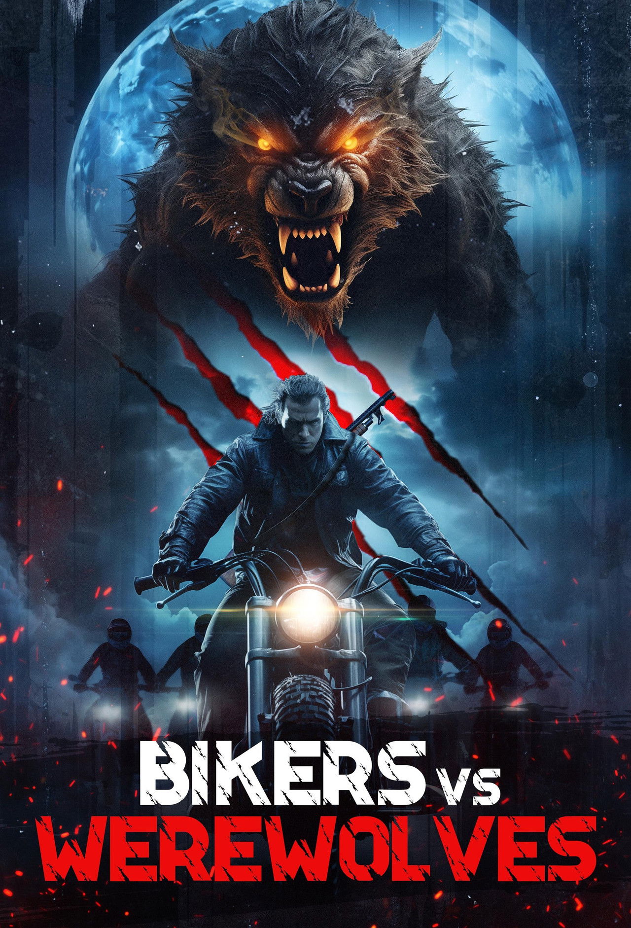 Bikers vs Werewolves Backdrop