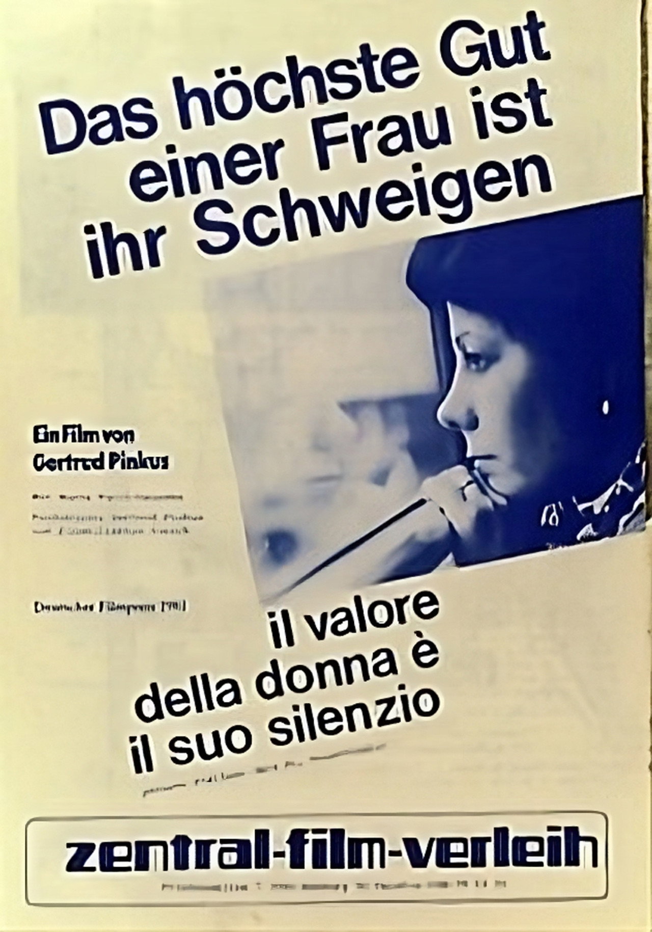 Il valore della donna è il suo silenzio filmaffisch