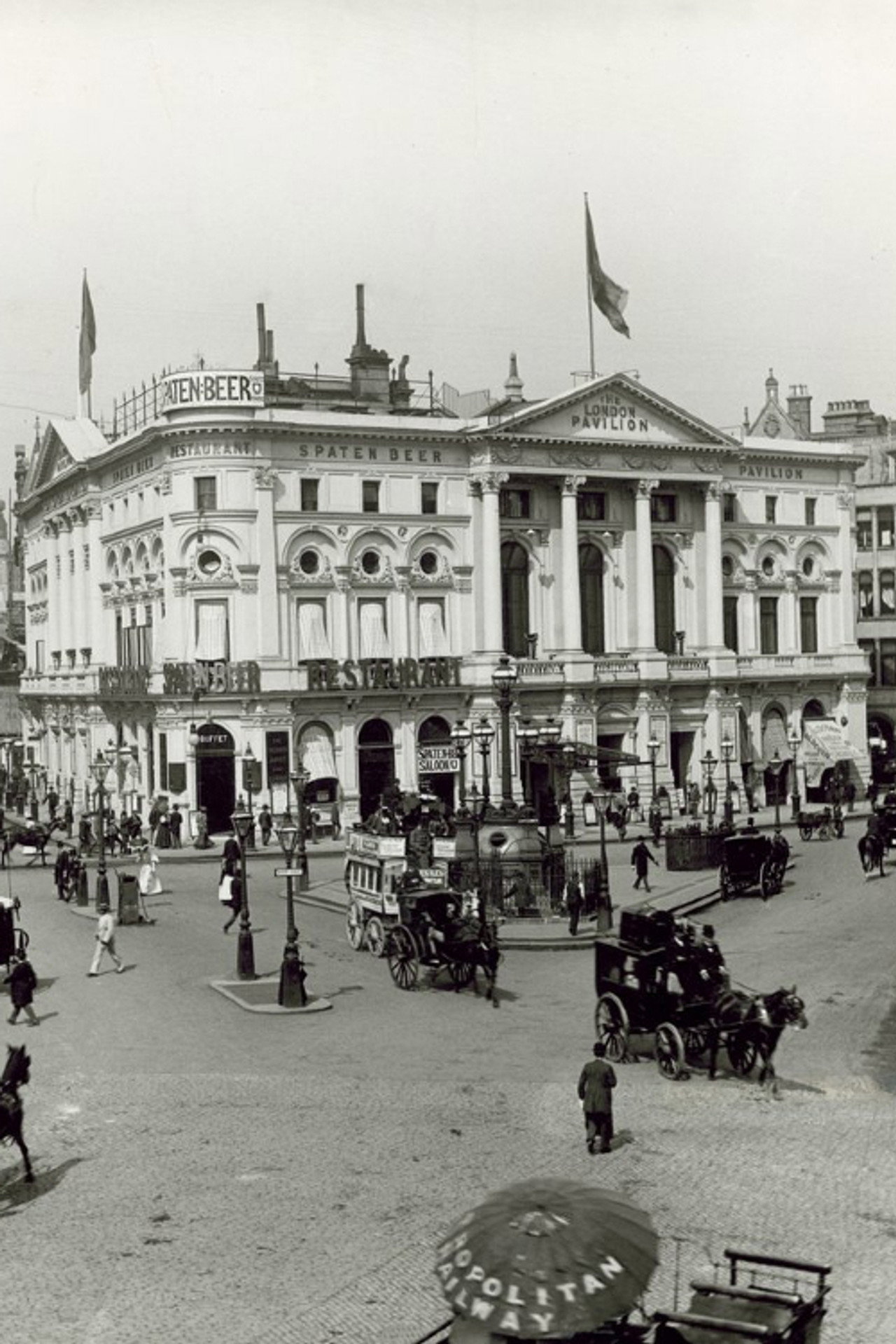 On a Runaway Motor-Car Through Piccadilly Circus Backdrop