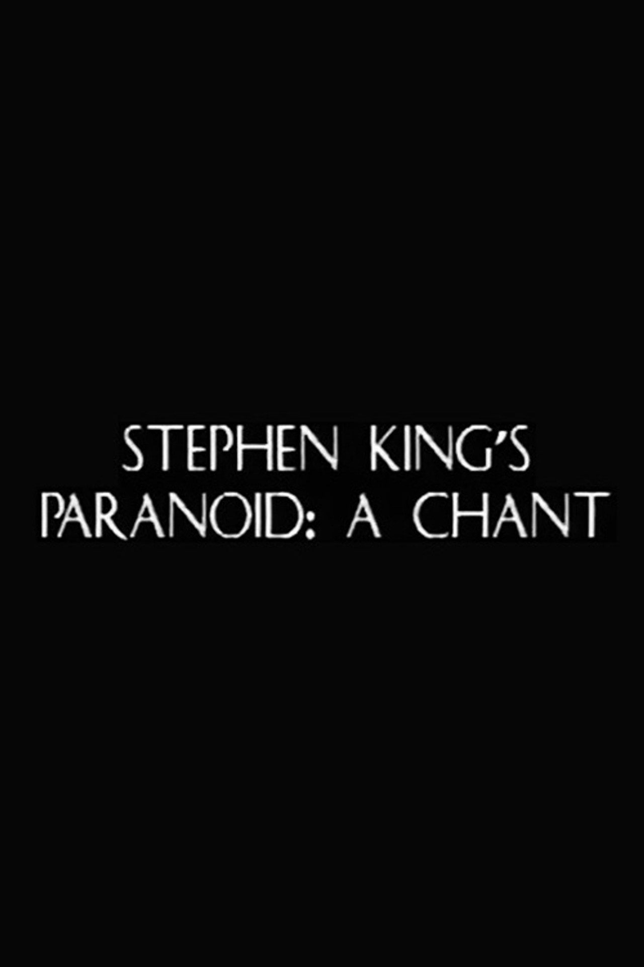 Paranoid: A Chant