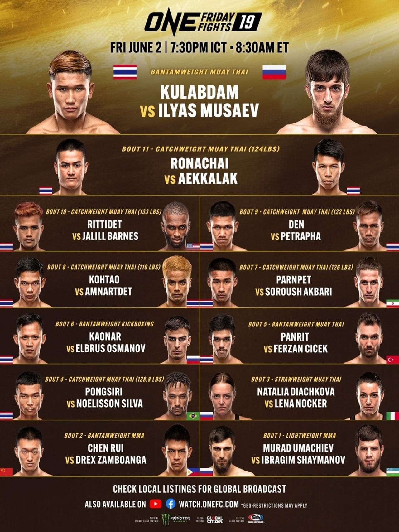 ONE Friday Fights 19: Kulabdam vs. Musaev Backdrop