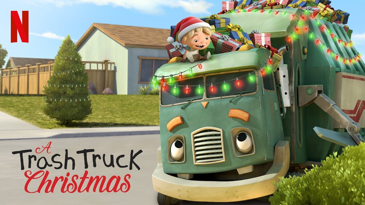 A Trash Truck Christmas background