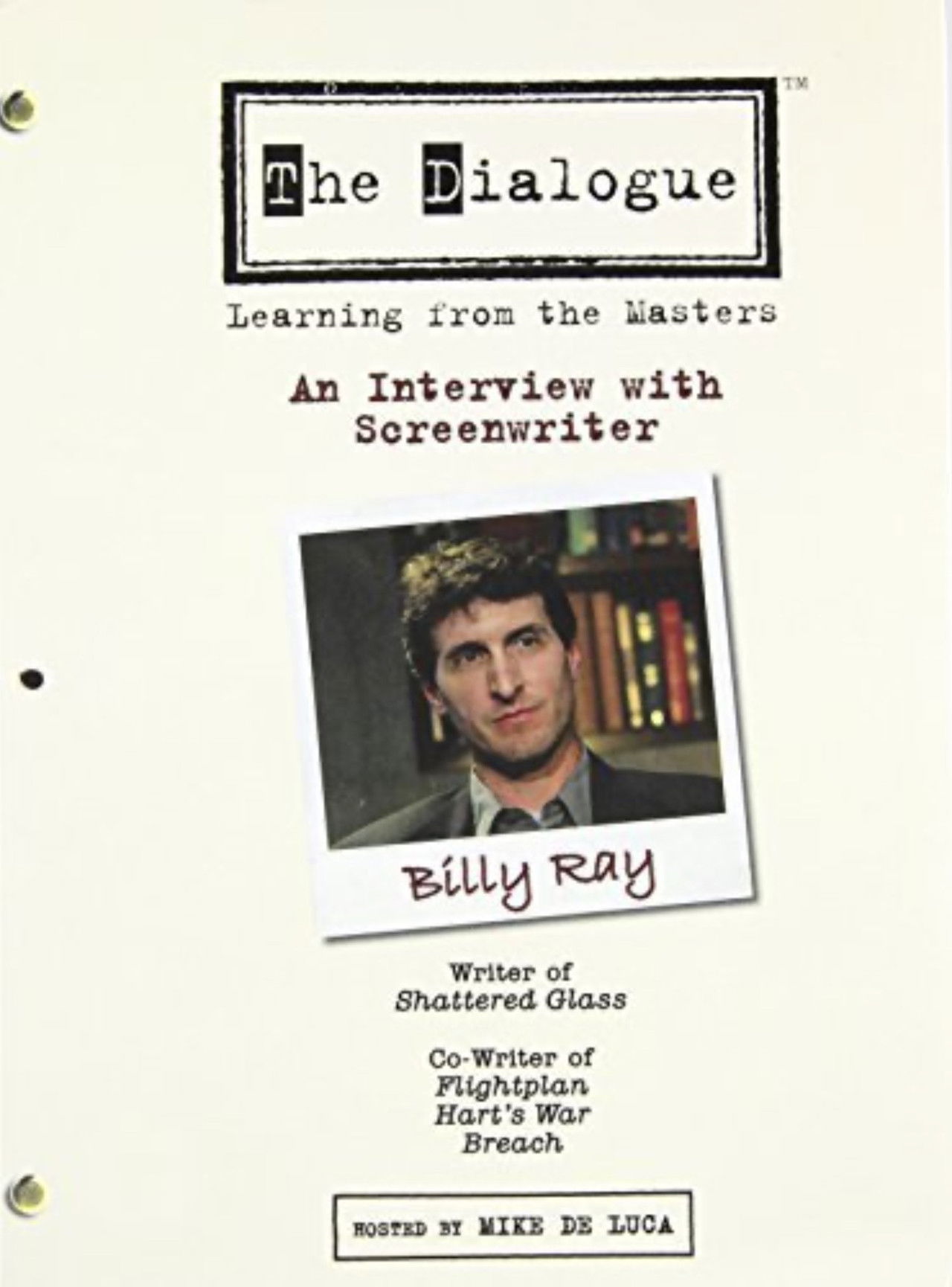 The Dialogue: An Interview with Screenwriter Billy Ray Backdrop