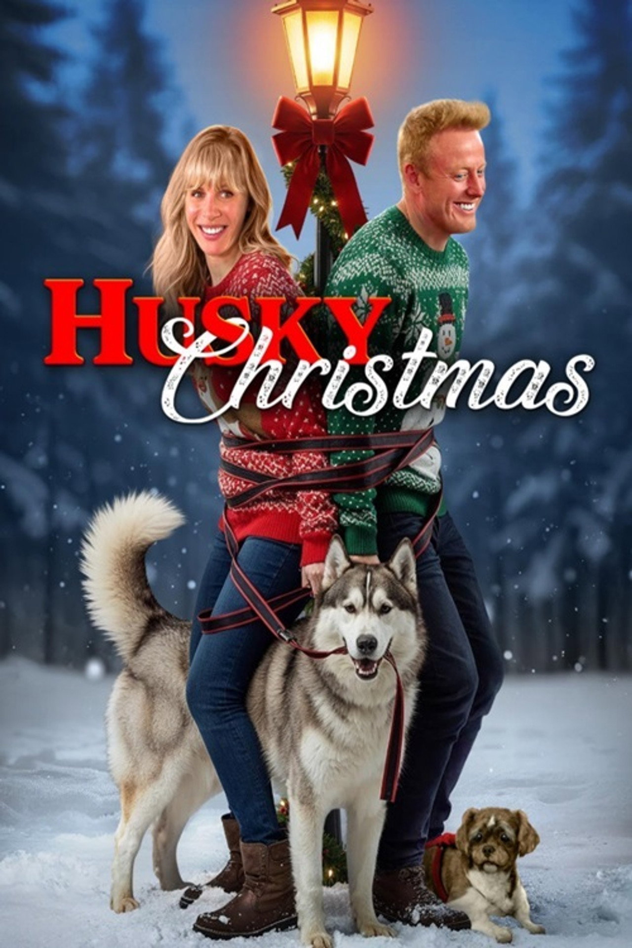 Husky Christmas Backdrop
