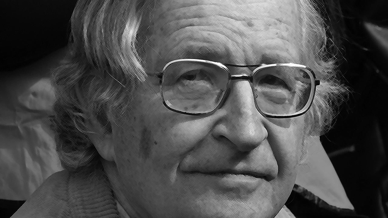 Scen från Manufacturing Consent: Noam Chomsky and the Media