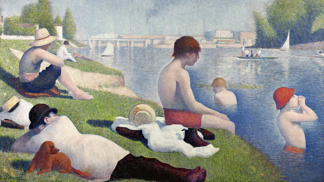Les petits secrets des grands tableaux — Une baignade à Asnières, 1884, Georges Seurat