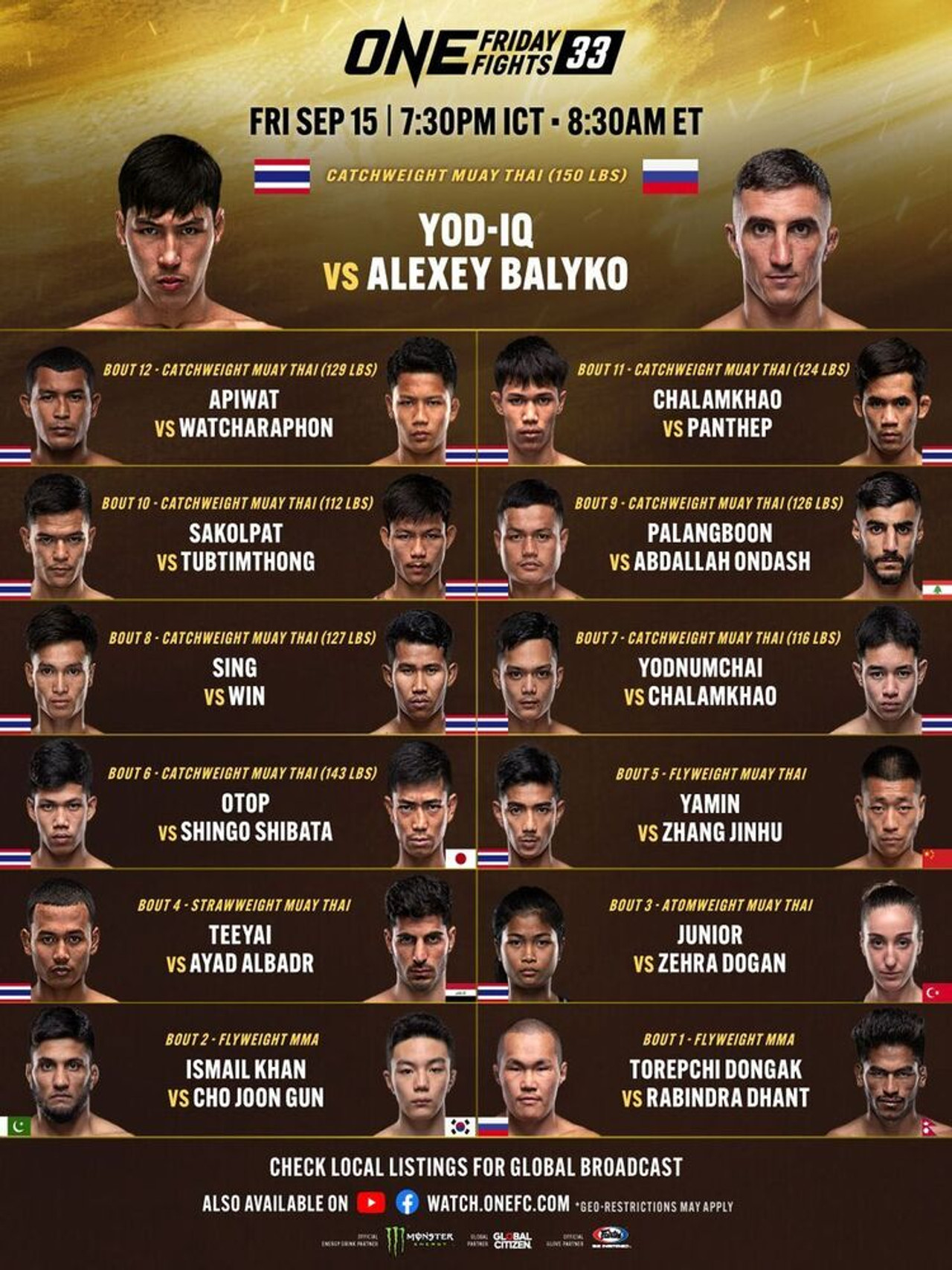 ONE Friday Fights 33: Yod-IQ vs. Balyko Backdrop