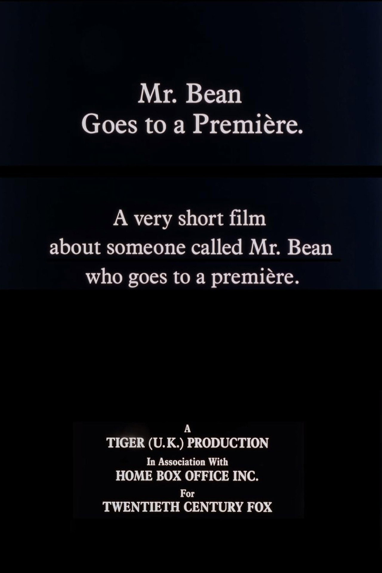 Mr. Bean Goes to a Première filmaffisch