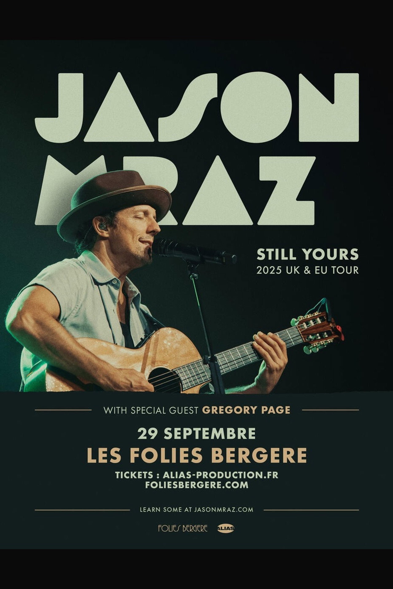 Jason Mraz - Folies Bergère, Paris Backdrop