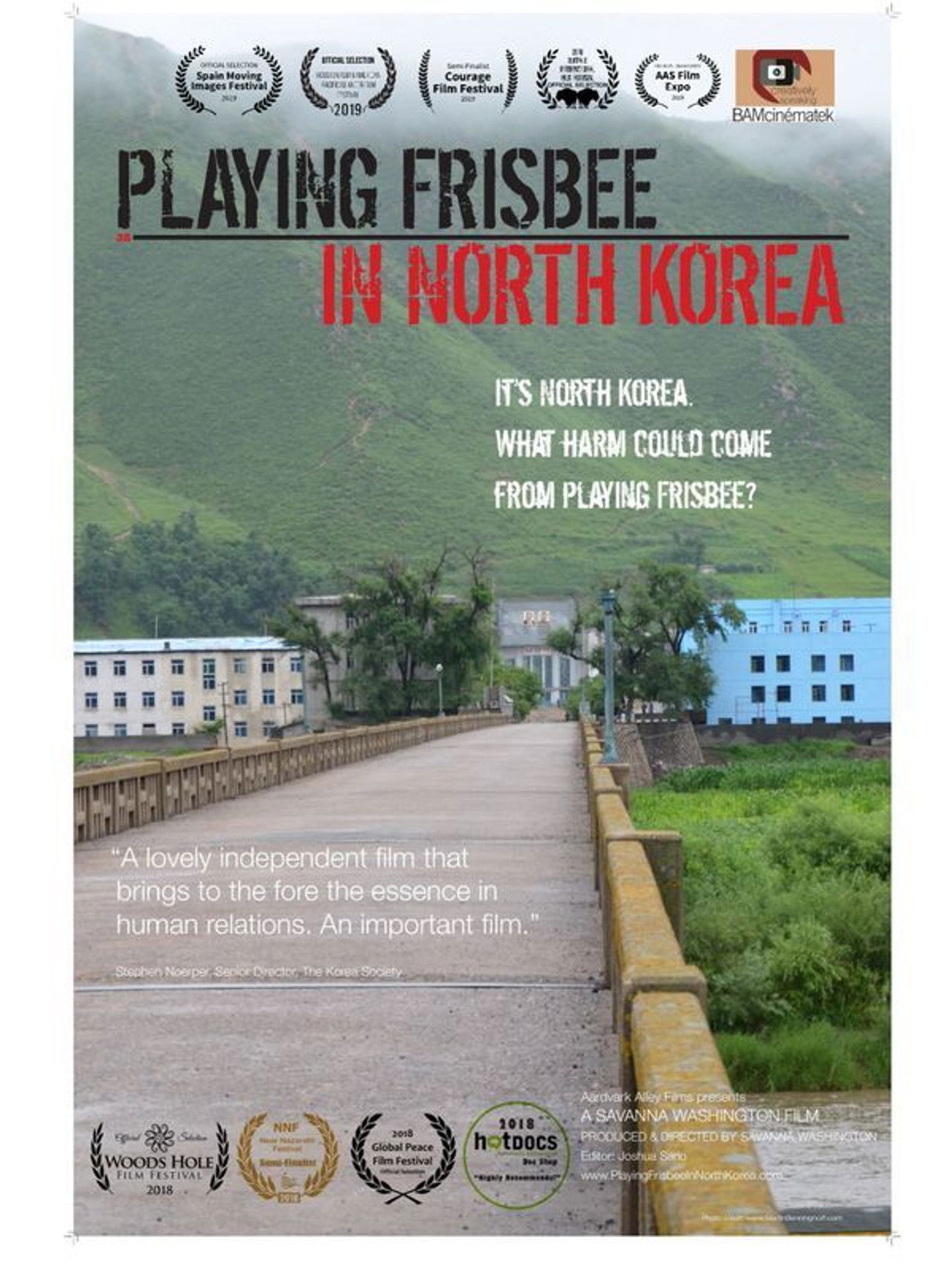 Playing Frisbee in North Korea Backdrop