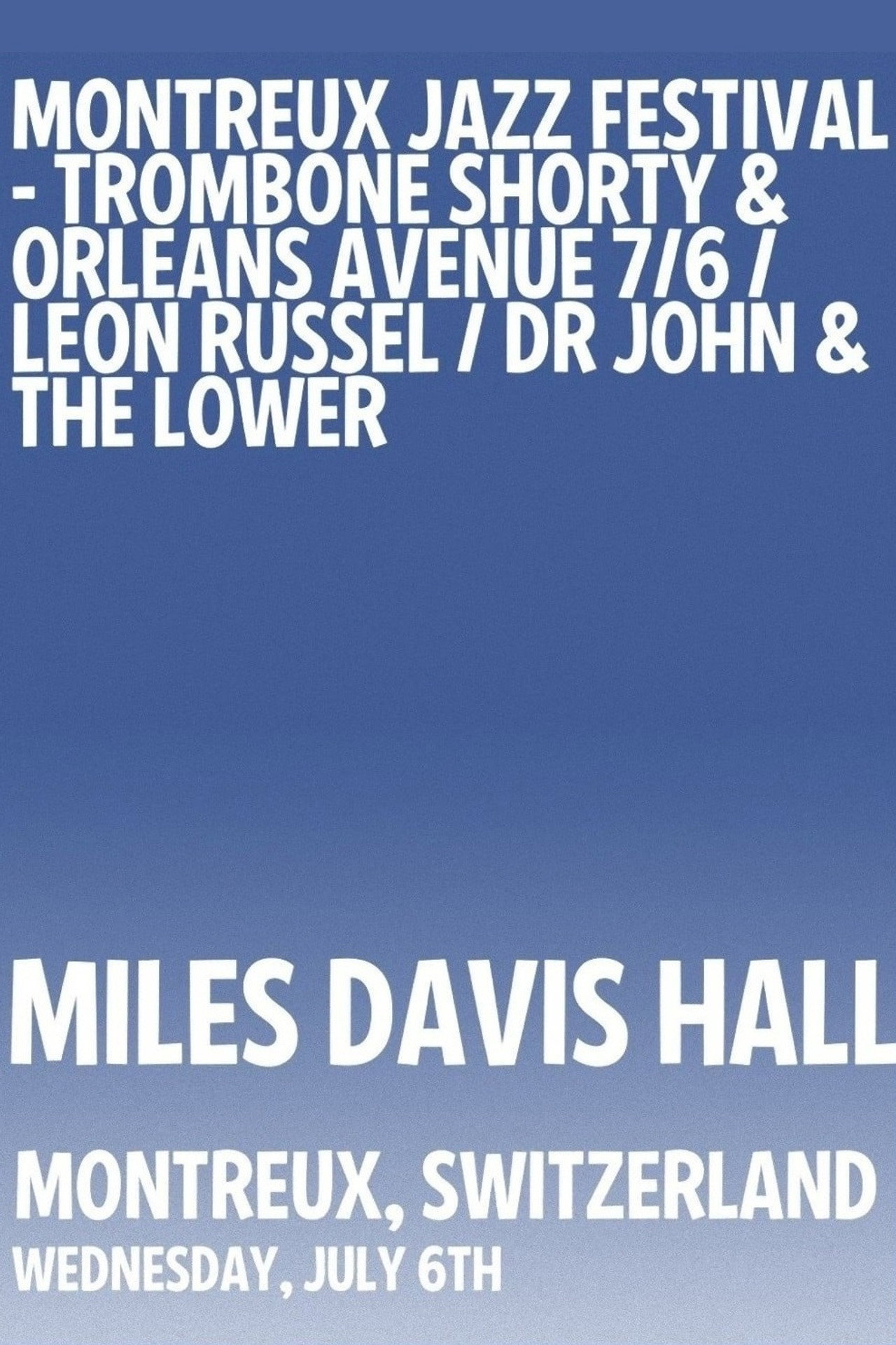Dr. John & The Lower 911 - Montreux Jazz Festival Backdrop